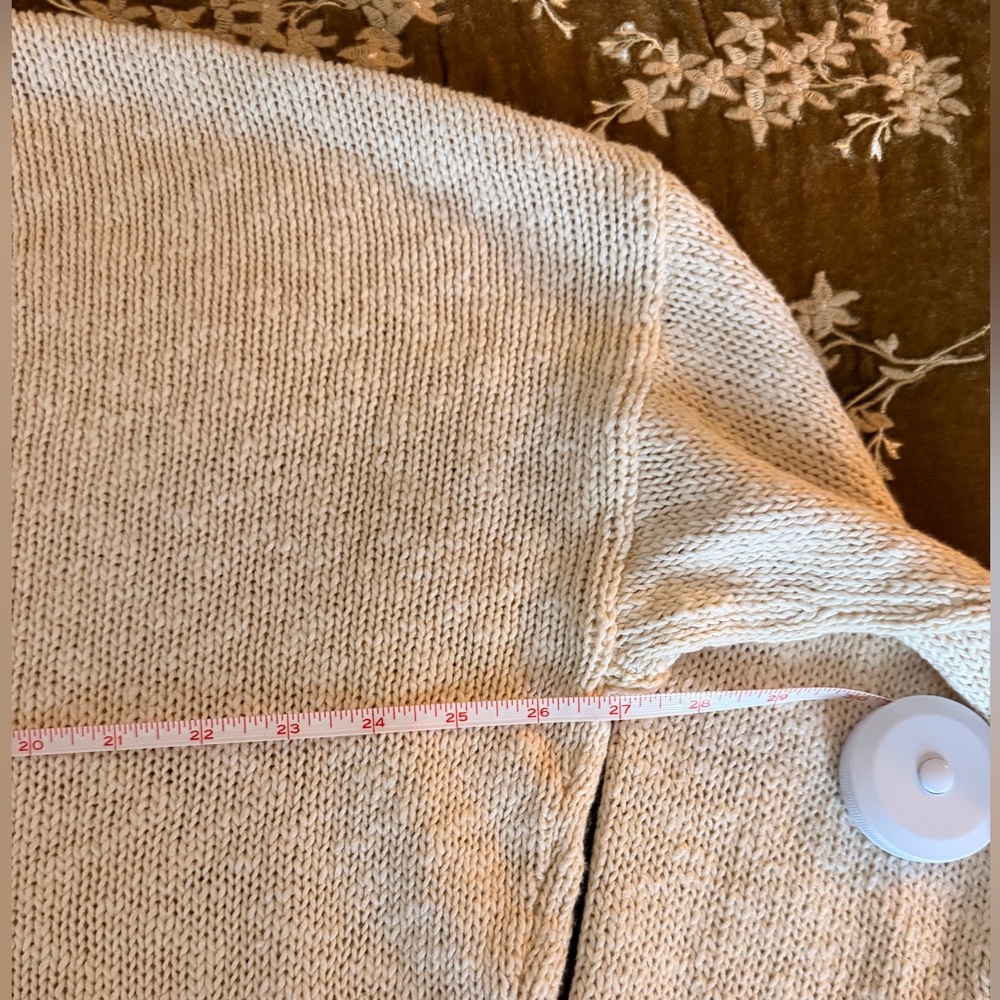 Jenny Kane Cocoon Cotton Knit Sweater-Cream Color - Picture 3 of 8